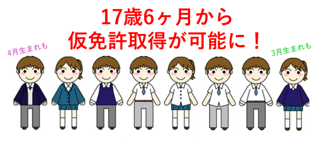 令和8年4月1日道路交通法改正により17歳6ヶ月から仮免許を取得することが可能になりました